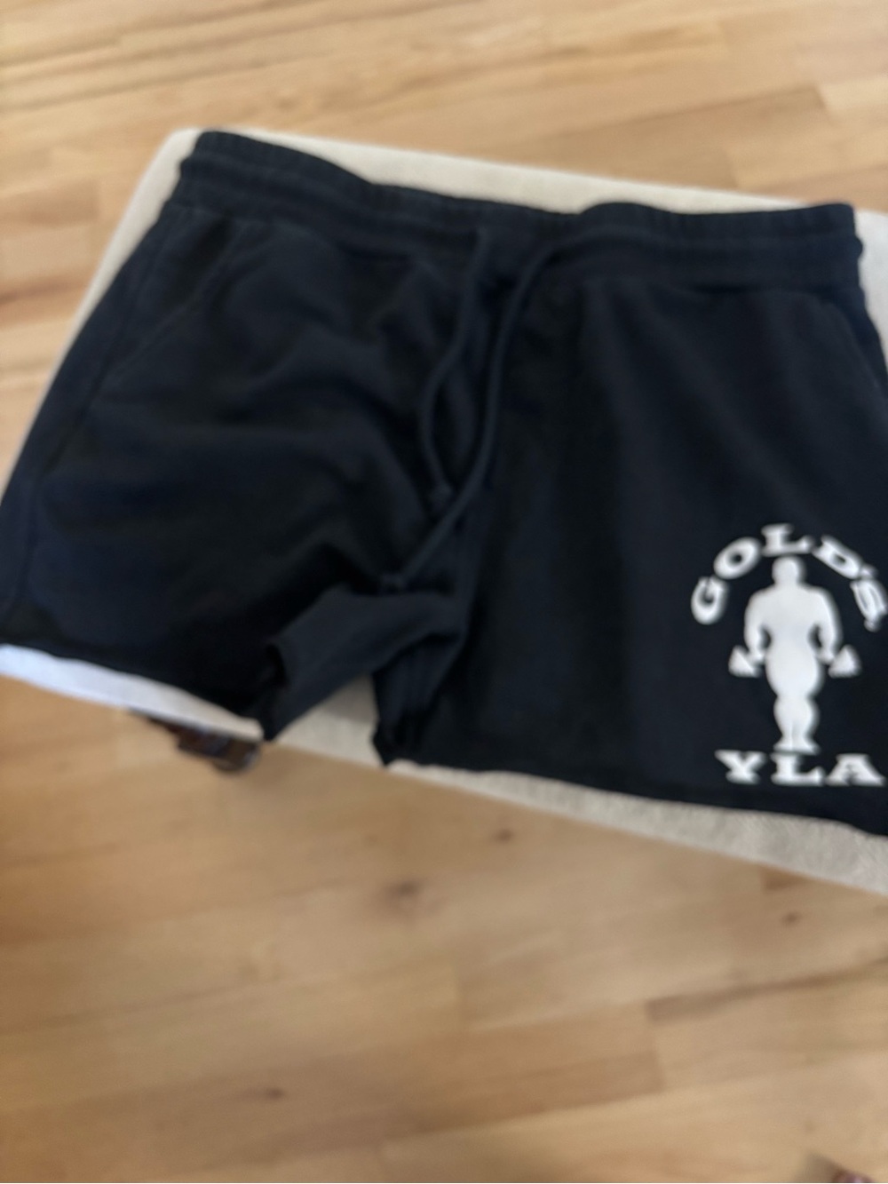 YoungLA Black Athletic Shorts with White Logo